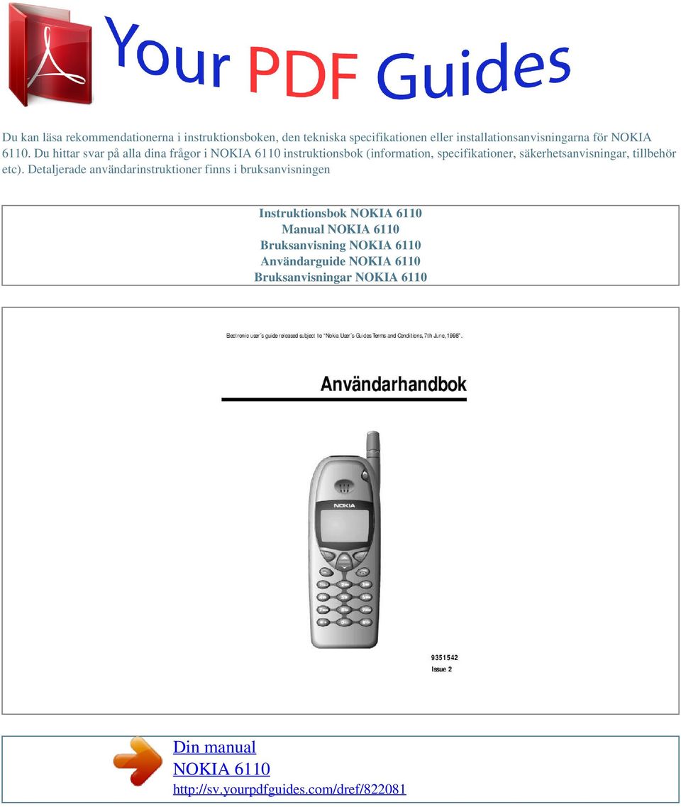Du hittar svar på alla dina frågor i instruktionsbok (information, specifikationer,