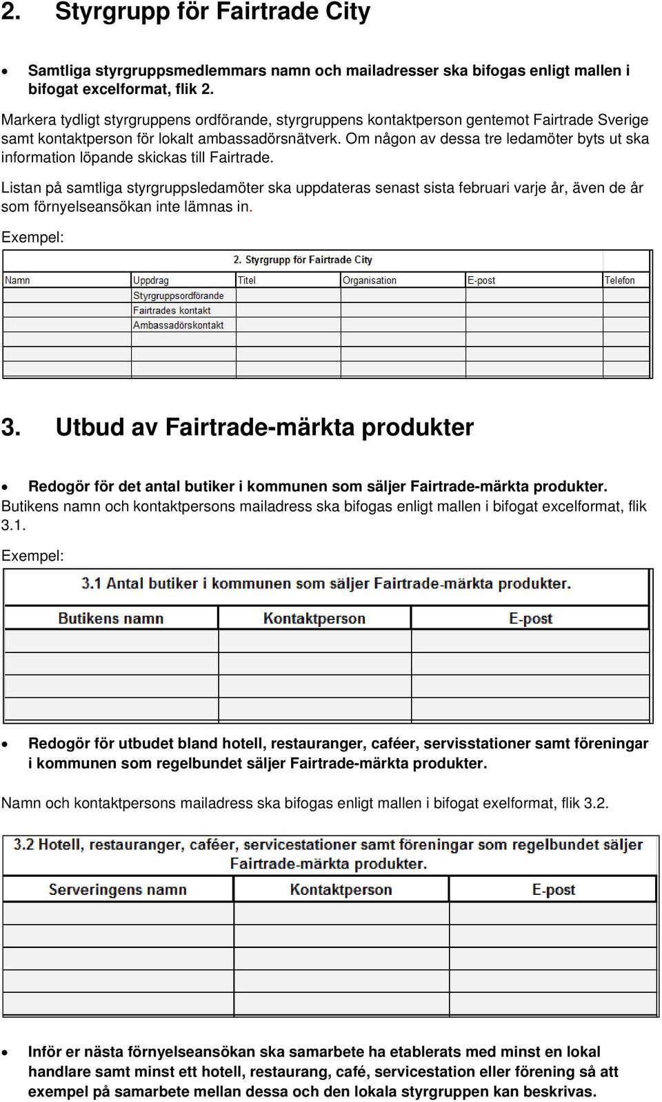 Om någon av dessa tre ledamöter byts ut ska information löpande skickas till Fairtrade.