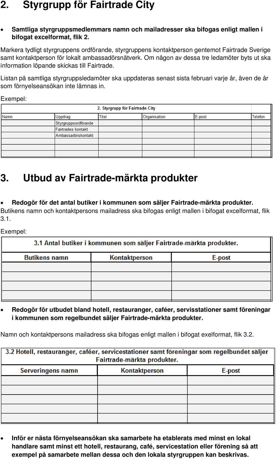 Om någon av dessa tre ledamöter byts ut ska information löpande skickas till Fairtrade.