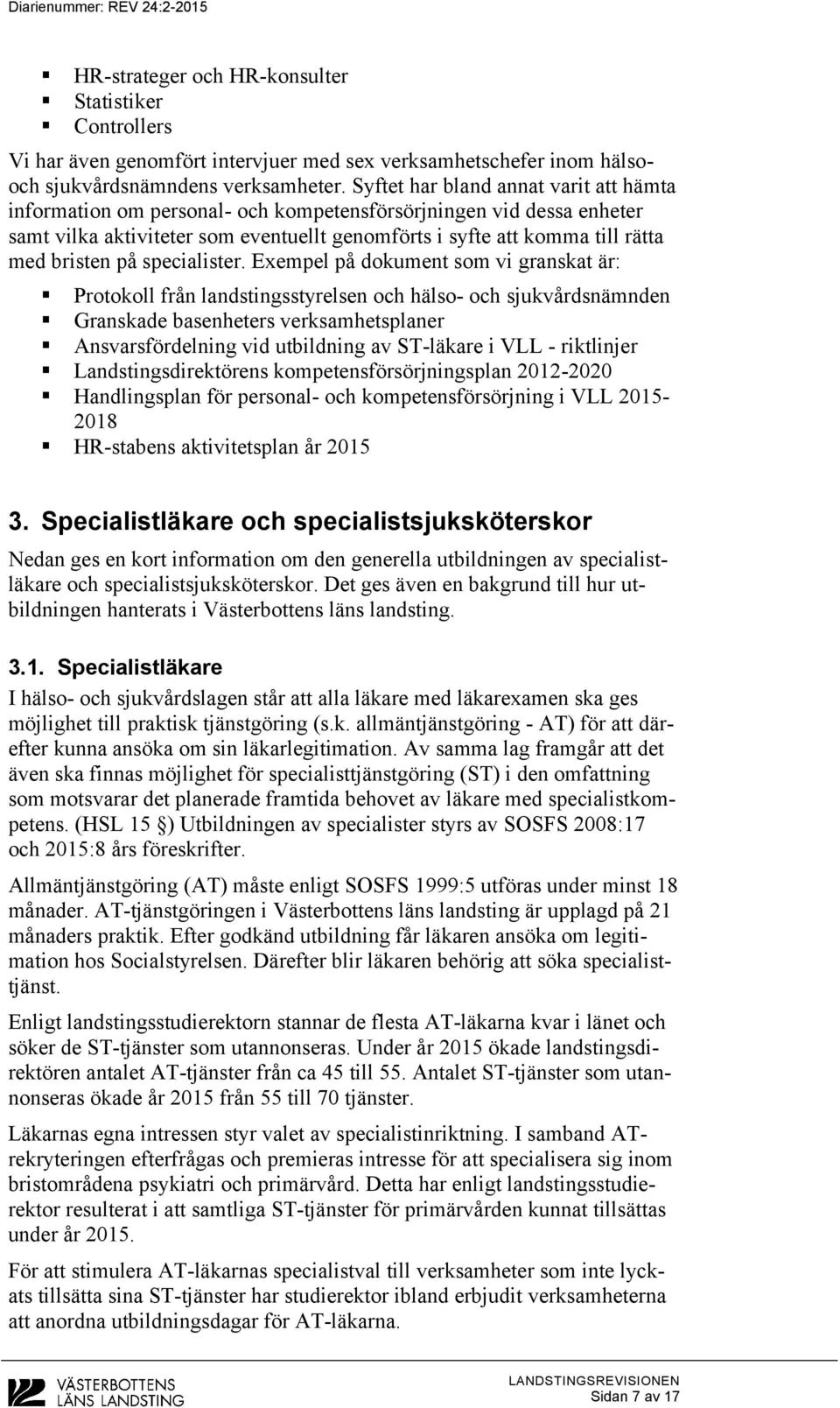 på specialister.