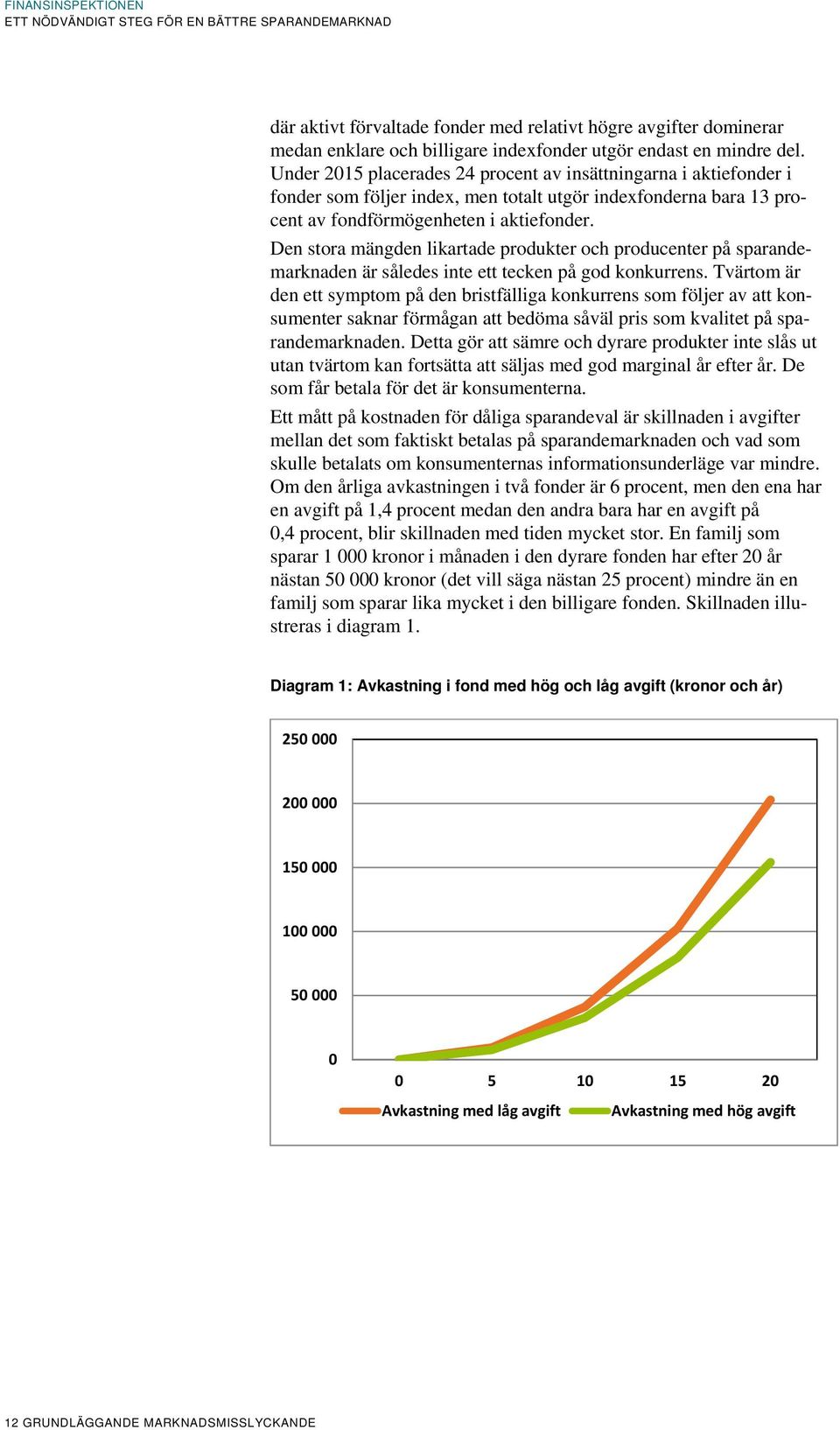 Den stora mängden likartade produkter och producenter på sparandemarknaden är således inte ett tecken på god konkurrens.