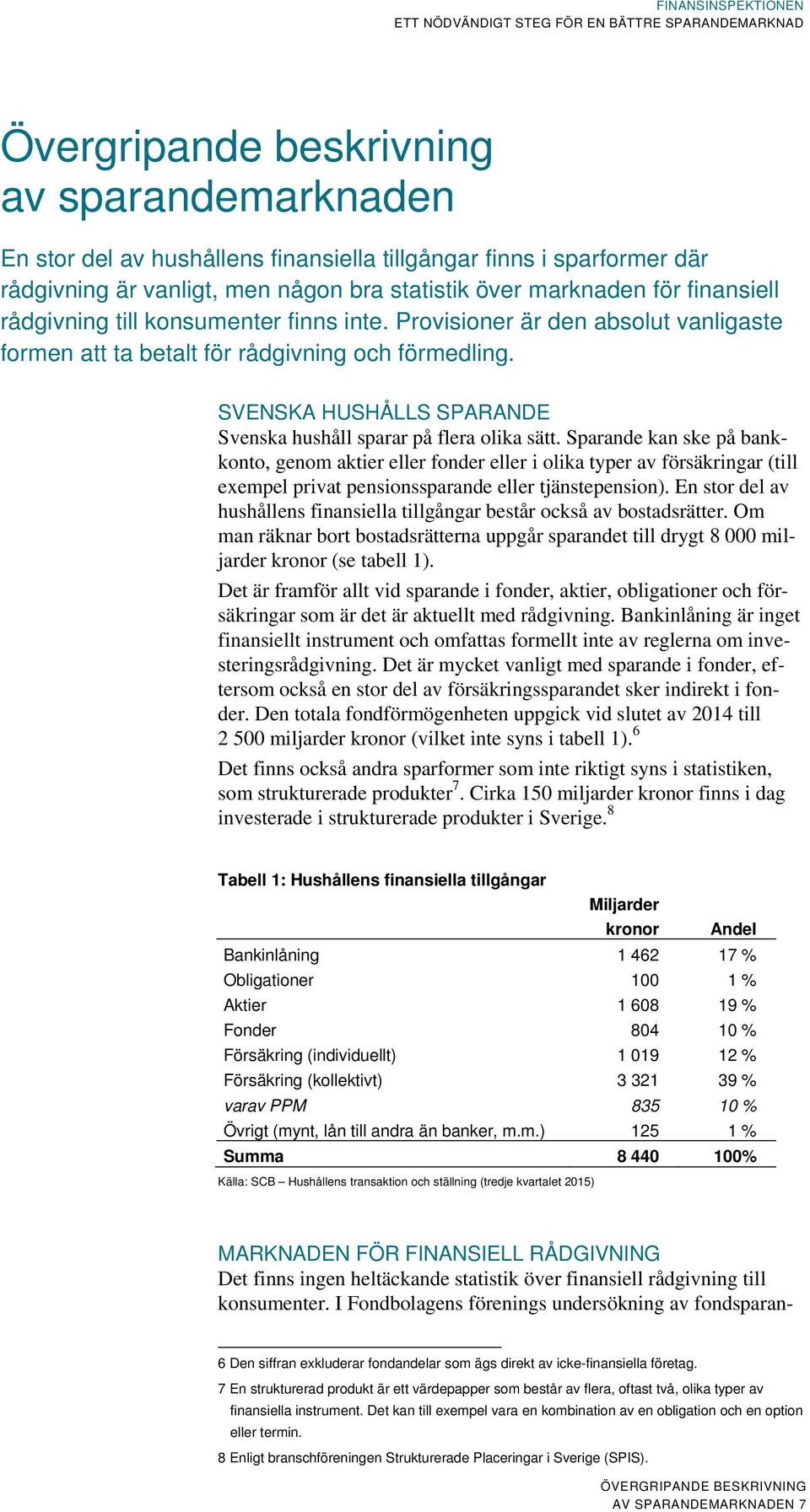 Sparande kan ske på bankkonto, genom aktier eller fonder eller i olika typer av försäkringar (till exempel privat pensionssparande eller tjänstepension).