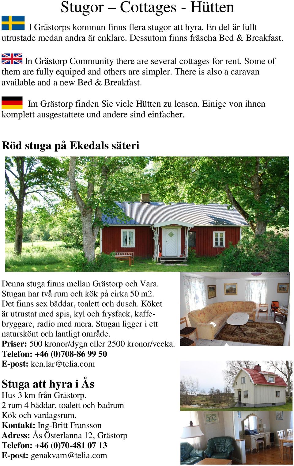 Bo bra i Grästorp! Good accommodation in Grästorp! Here you find ...