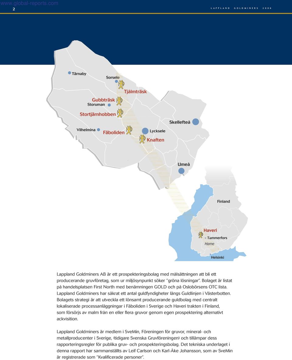 Bolagets strategi är att utveckla ett lönsamt producerande guldbolag med centralt lokaliserade processanläggningar i Fäboliden i Sverige och Haveri trakten i Finland, som försörjs av malm från en