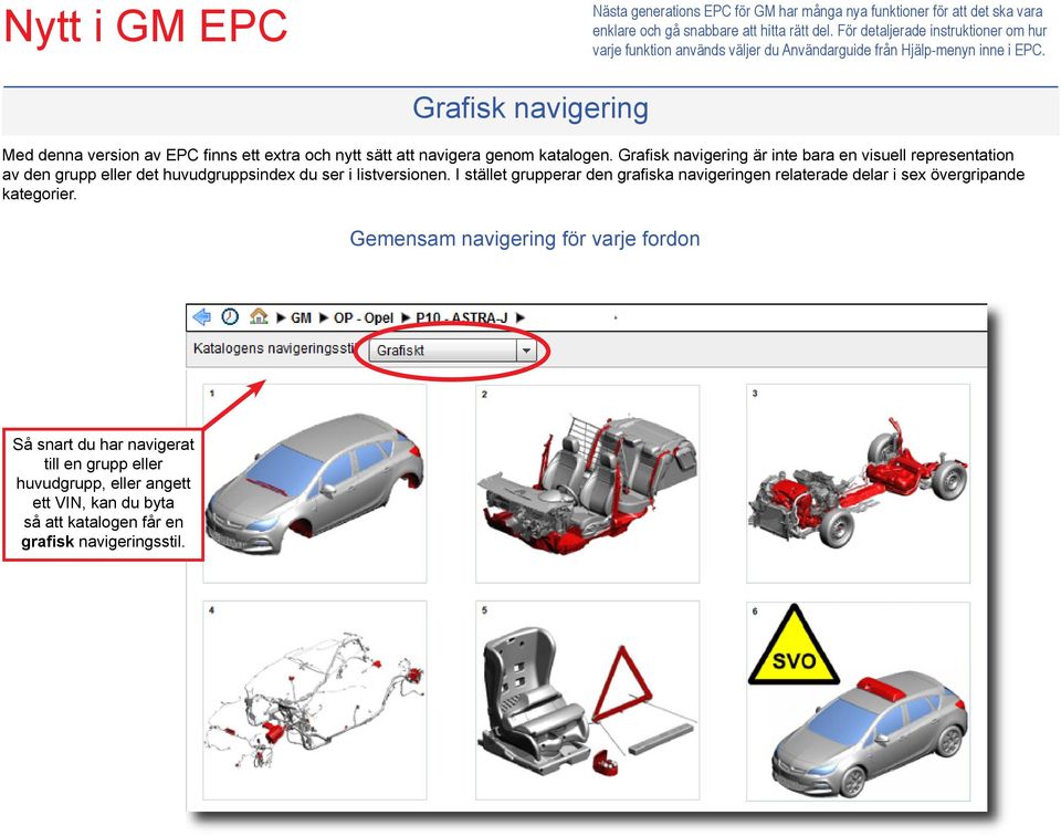 Grafisk navigering Med denna version av EPC finns ett extra och nytt sätt att navigera genom katalogen.