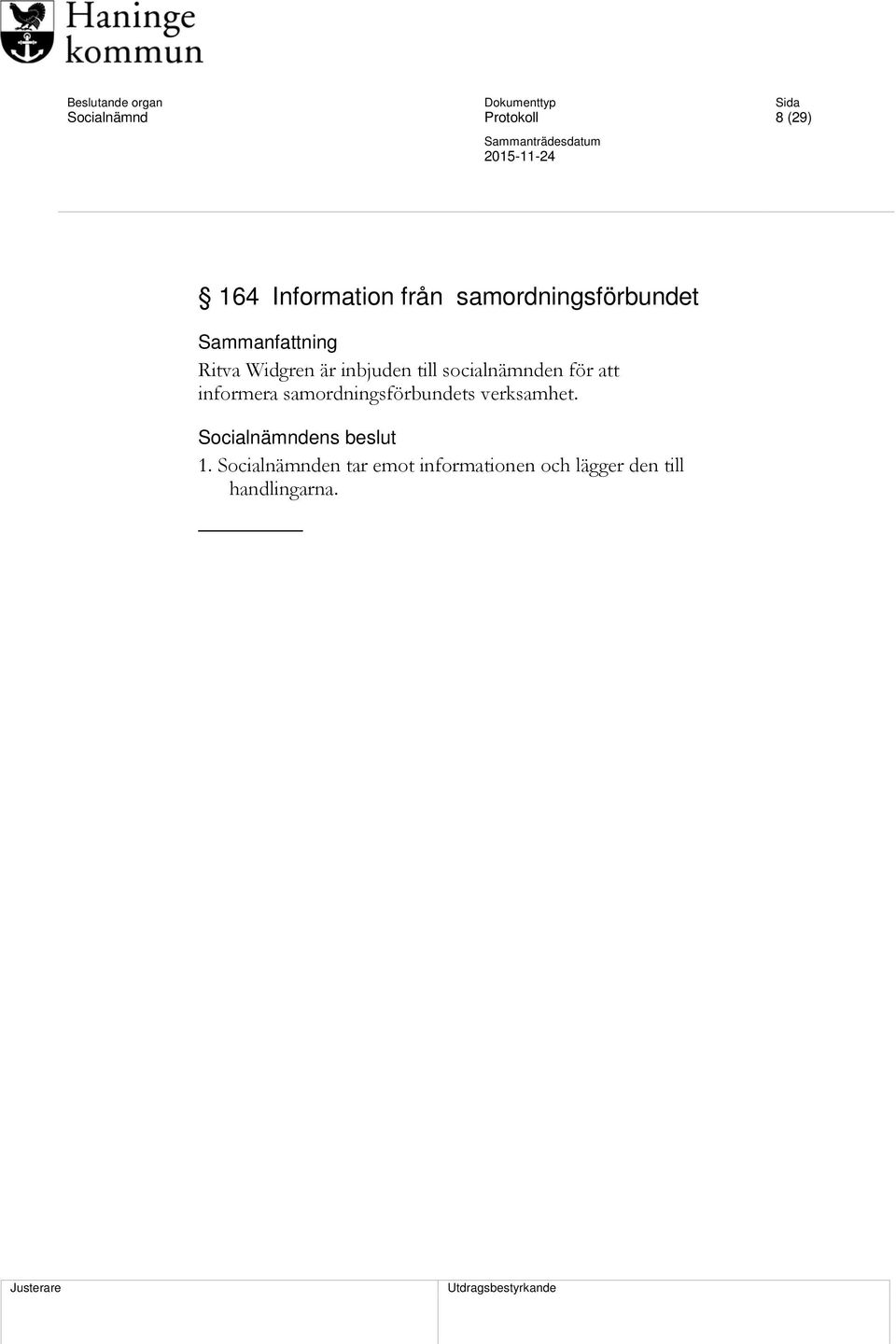 socialnämnden för att informera samordningsförbundets
