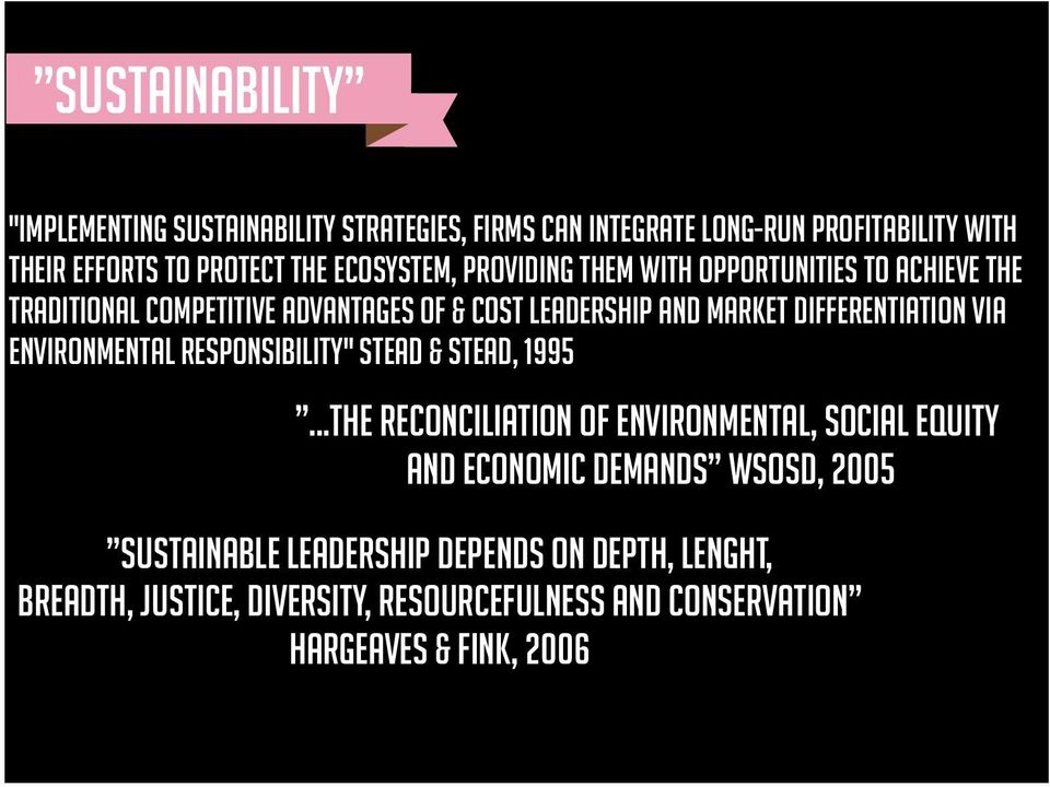 differentiation via environmental responsibility" Stead & stead, 1995.