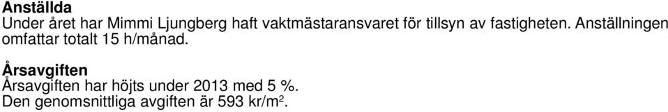 Anställningen omfattar totalt 15 h/månad.