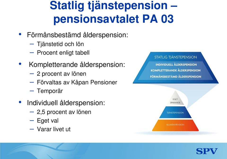 Kompletterande ålderspension: 2 procent av lönen Förvaltas av Kåpan