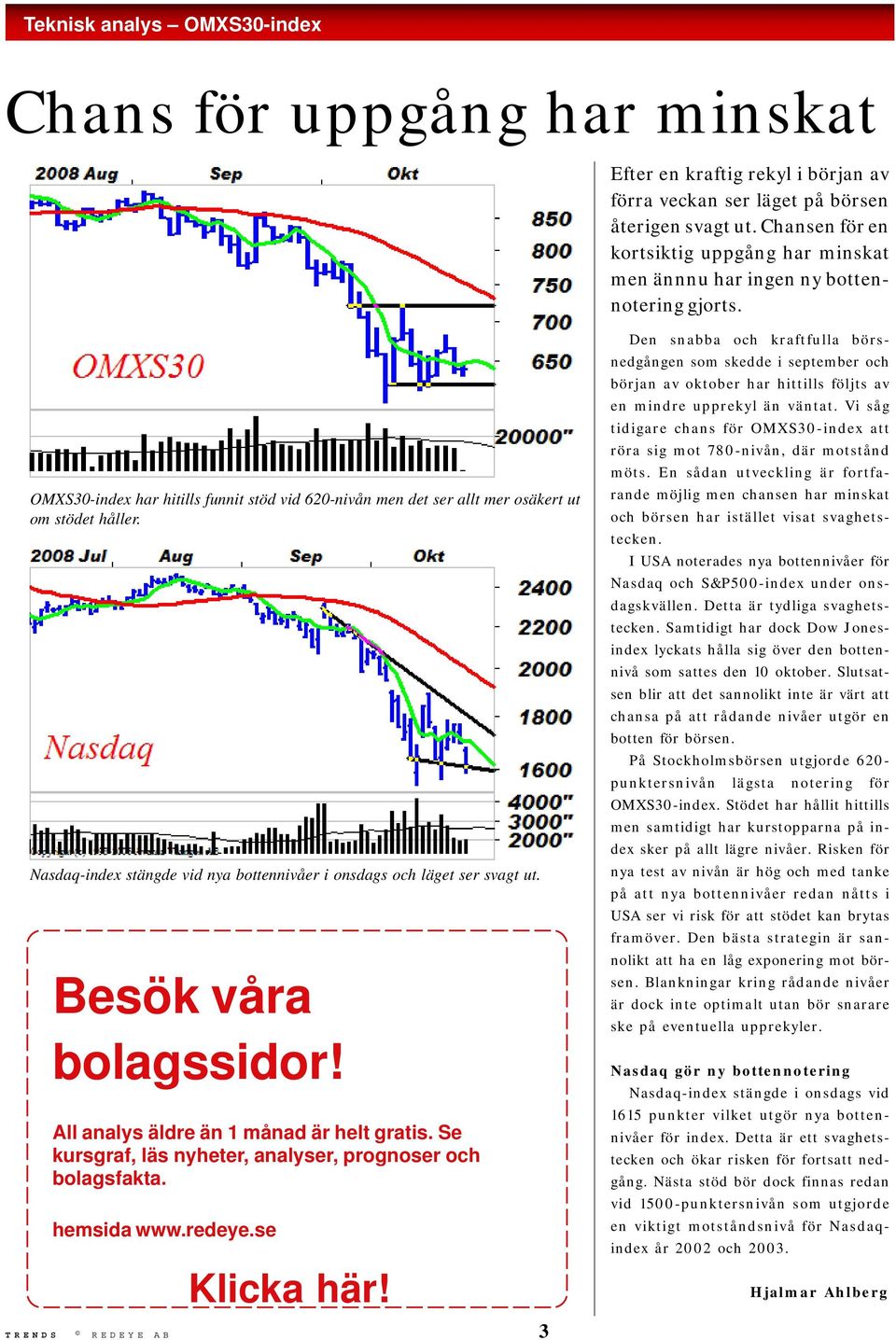 Nasdaq-index stängde vid nya bottennivåer i onsdags och läget ser svagt ut. Besök våra bolagssidor! All analys äldre än 1 månad är helt gratis.