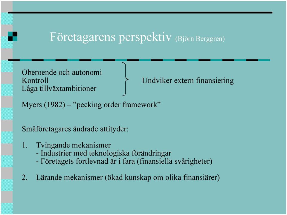 Småföretagares ändrade attityder: 1.