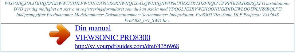 YDQOLJSRVWHOOHUID[DWLOO9LHZ6RQLF Inköpsuppgifter Produktnamn: Modellnummer:
