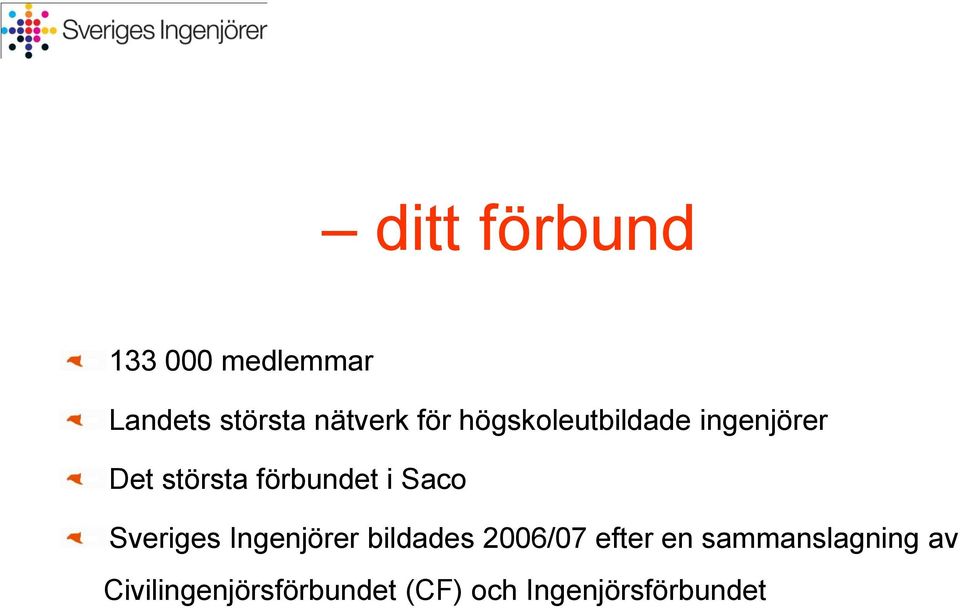 Saco Sveriges Ingenjörer bildades 2006/07 efter en