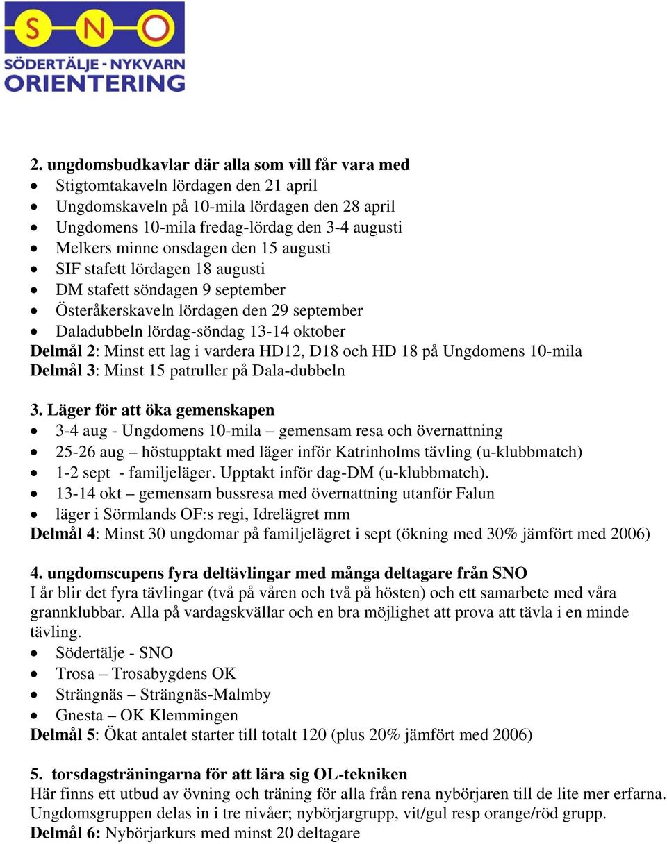 vardera HD12, D18 och HD 18 på Ungdomens 10-mila Delmål 3: Minst 15 patruller på Dala-dubbeln 3.