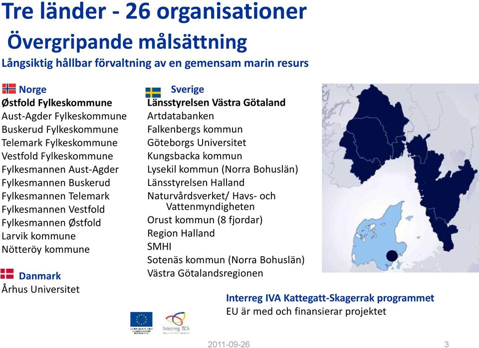 Universitet Sverige Länsstyrelsen Västra Götaland Artdatabanken Falkenbergs kommun Göteborgs Universitet Kungsbacka kommun Lysekil kommun (Norra Bohuslän) Länsstyrelsen Halland Naturvårdsverket/