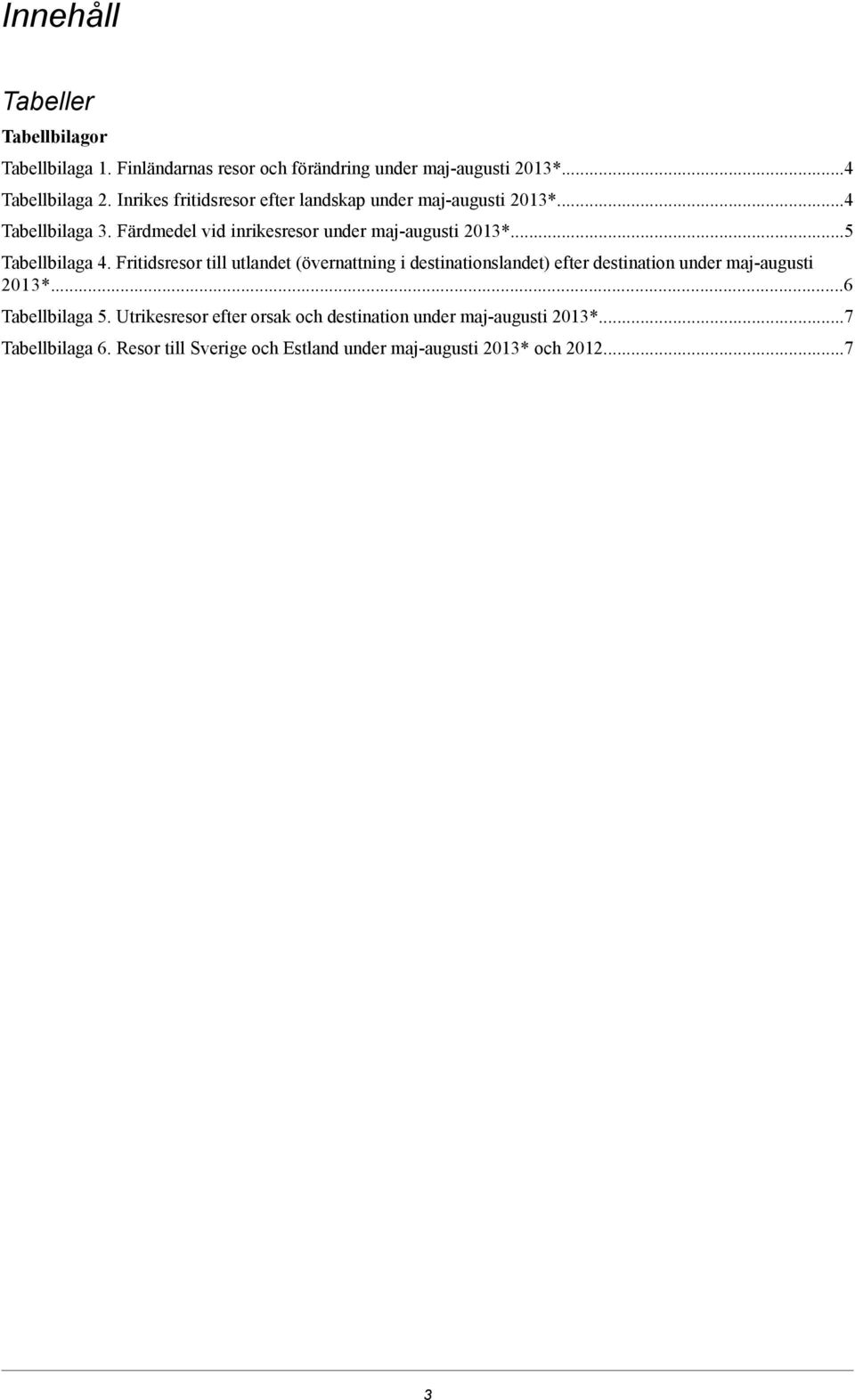 Färdmedel vid inrikesresor under maj-augusti 201*5 Tabellbilaga 4.