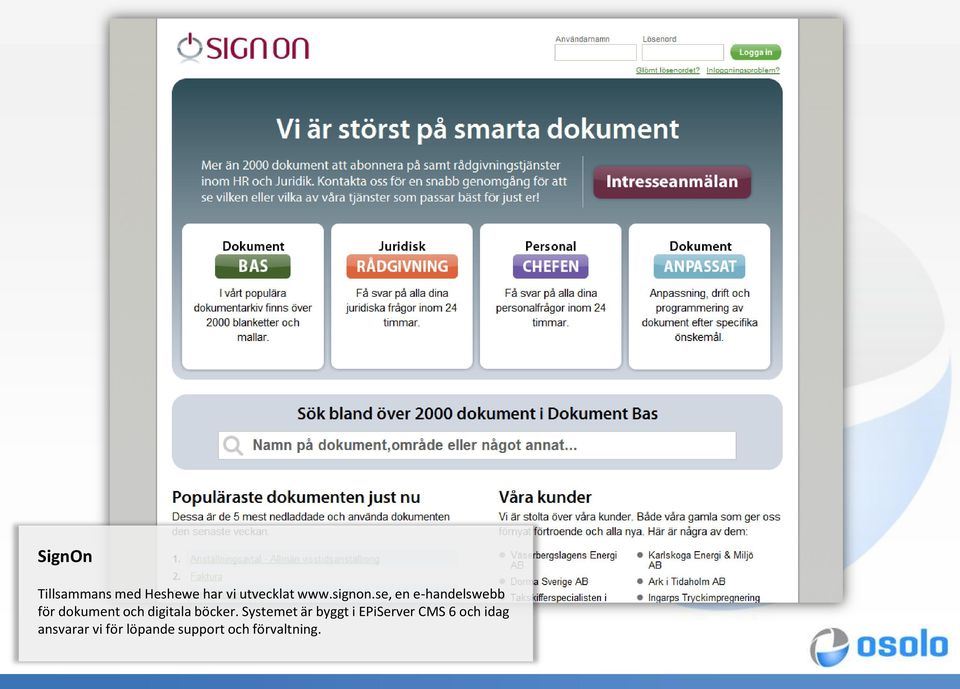 se, en e-handelswebb för dokument och digitala