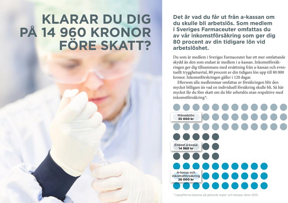 Du som är medlem i Sveriges Farmaceuter har ett mer omfattande skydd än den som endast är medlem i a-kassan.