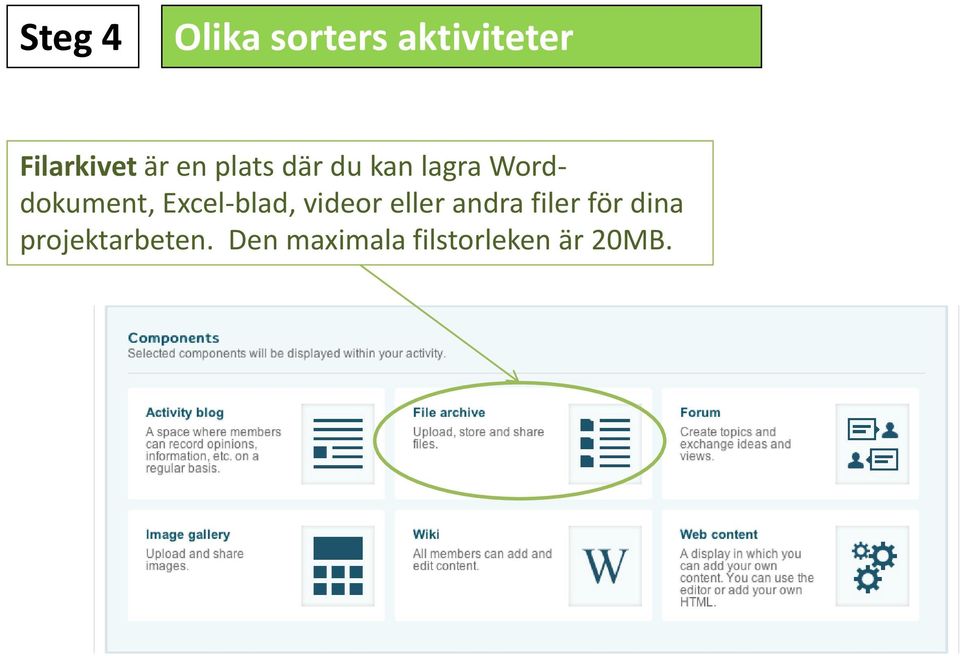 Excel-blad, videor eller andra filer för dina