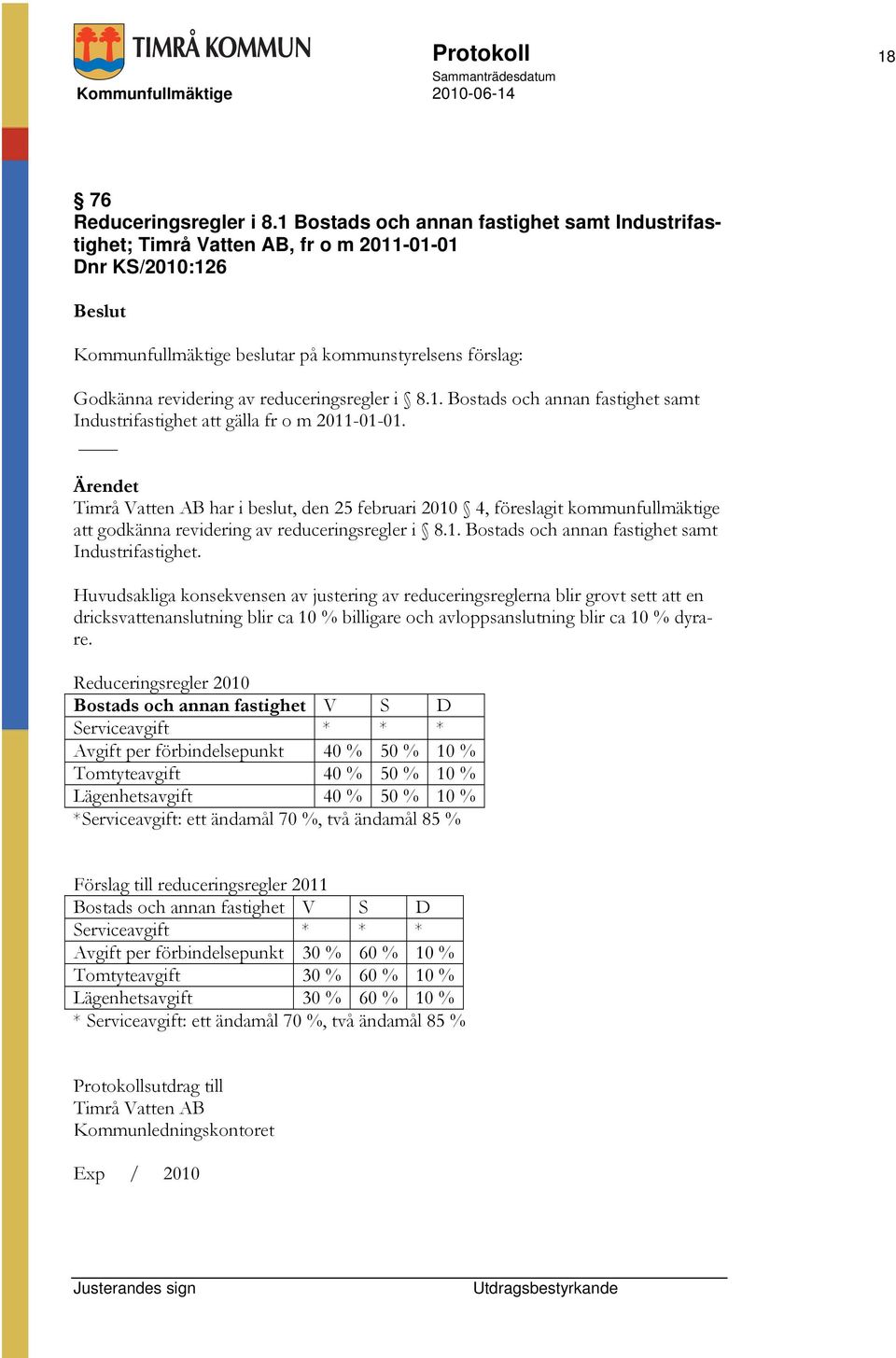 reduceringsregler i 8.1. Bostads och annan fastighet samt Industrifastighet att gälla fr o m 2011-01-01.