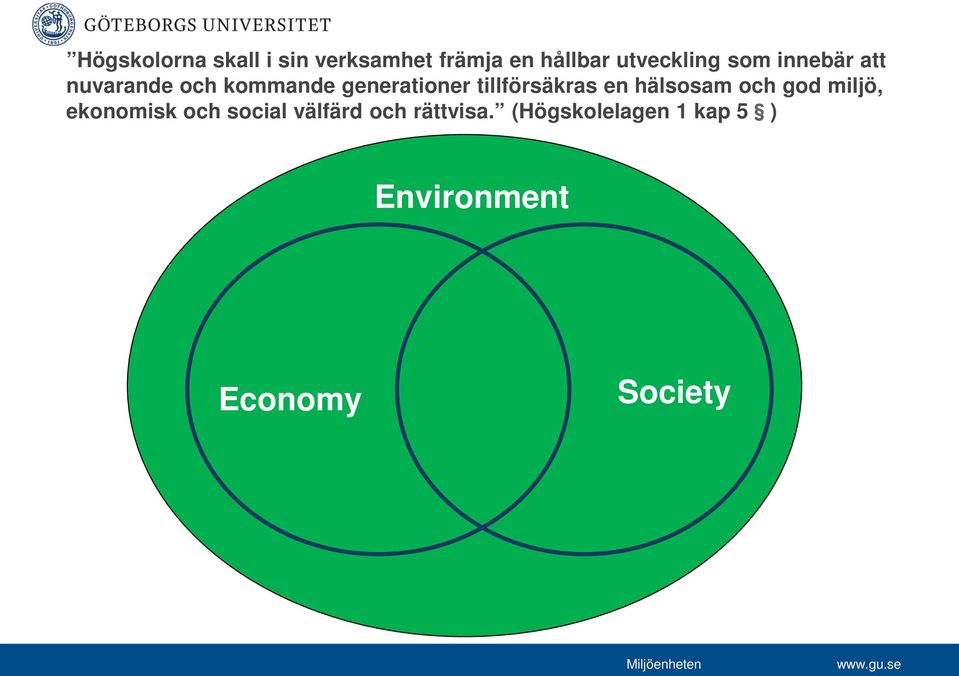 tillförsäkras en hälsosam och god miljö, ekonomisk och social