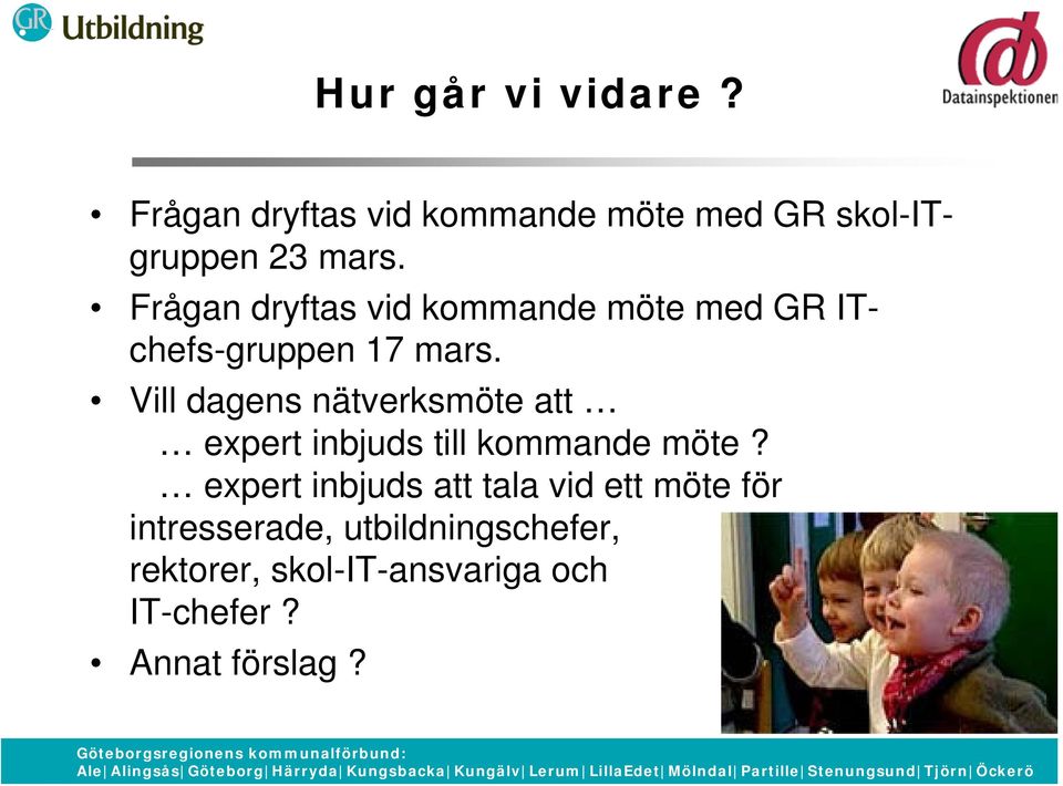 Vill dagens nätverksmöte att expert inbjuds till kommande möte?