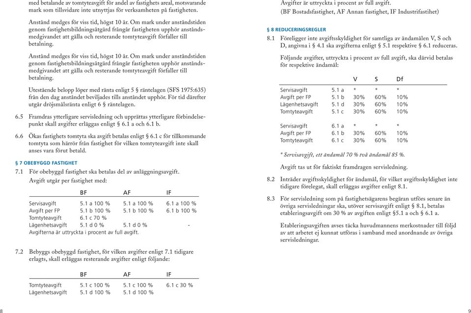 Anstånd medges för viss tid, högst 10 år.  Utestående belopp löper med ränta enligt 5 räntelagen (SFS 1975:635) från den dag anståndet beviljades tills anståndet upphör.