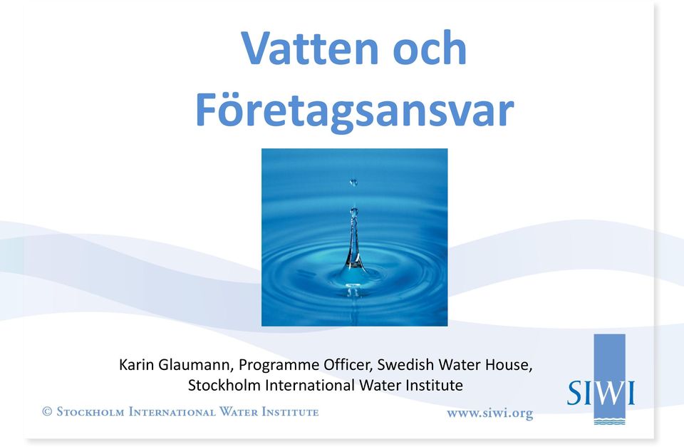 Officer, Swedish Water House,