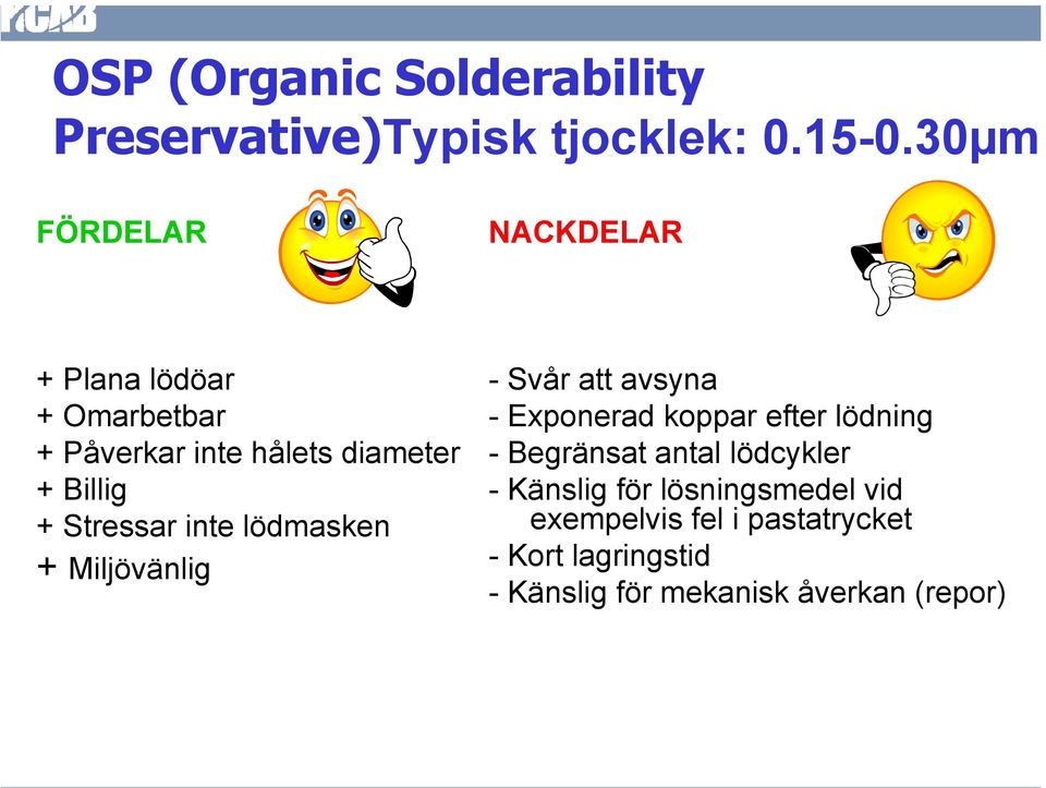 Stressar inte lödmasken + Miljövänlig - Svår att avsyna - Exponerad koppar efter lödning -