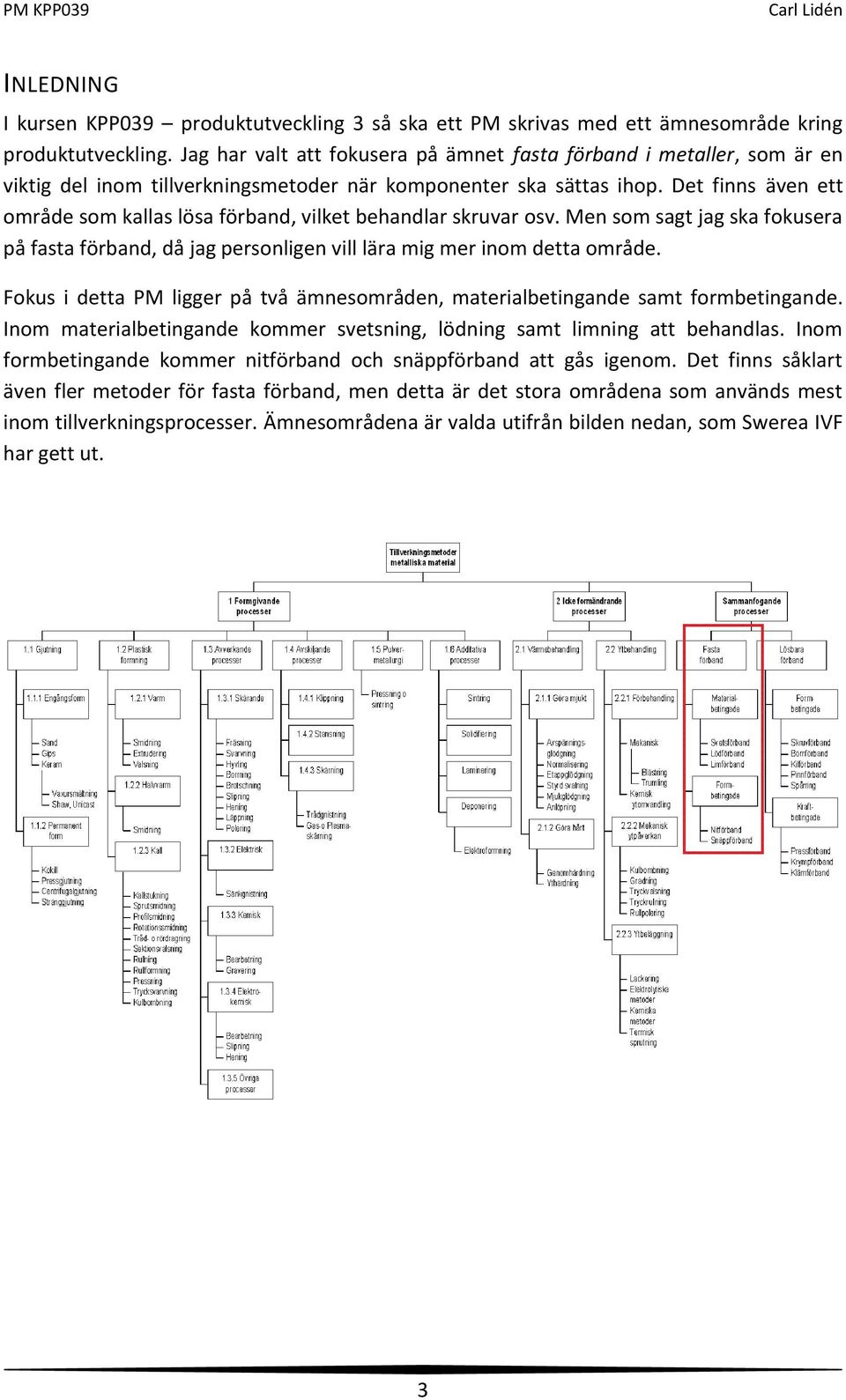 Det finns även ett område som kallas lösa förband, vilket behandlar skruvar osv. Men som sagt jag ska fokusera på fasta förband, då jag personligen vill lära mig mer inom detta område.