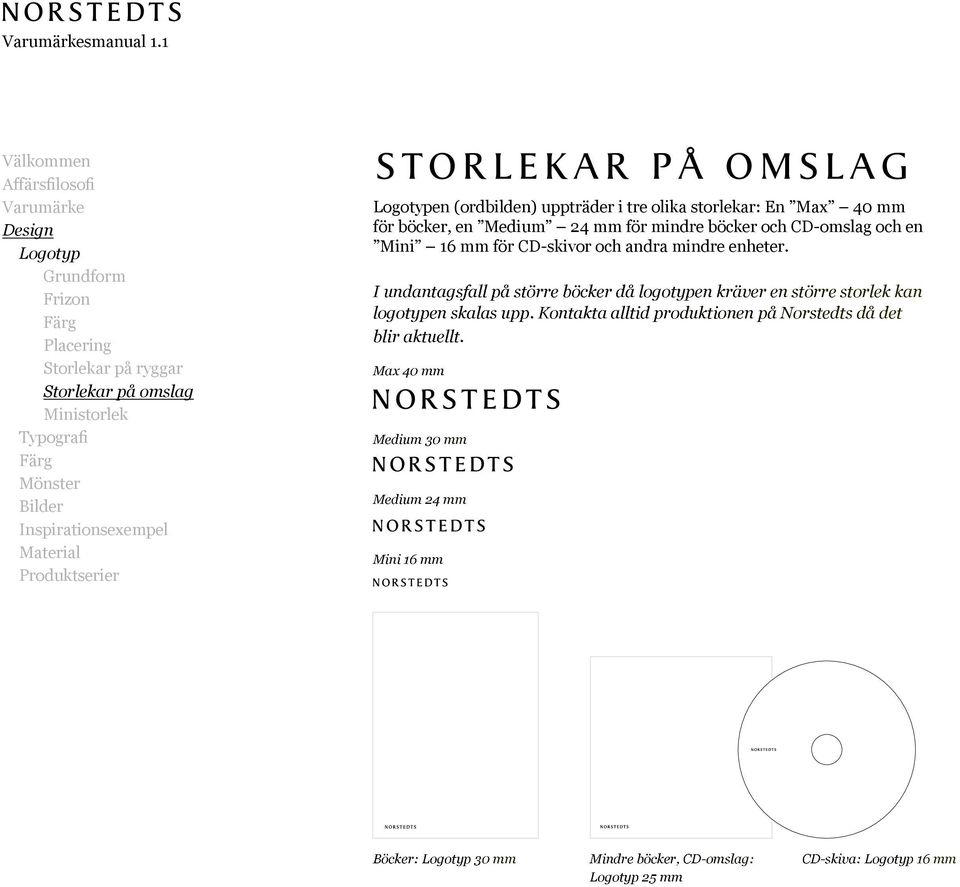 storlekar: En Max 40 mm för böcker, en Medium 24 mm för mindre böcker och CD-omslag och en Mini 16 mm för CD-skivor och andra mindre