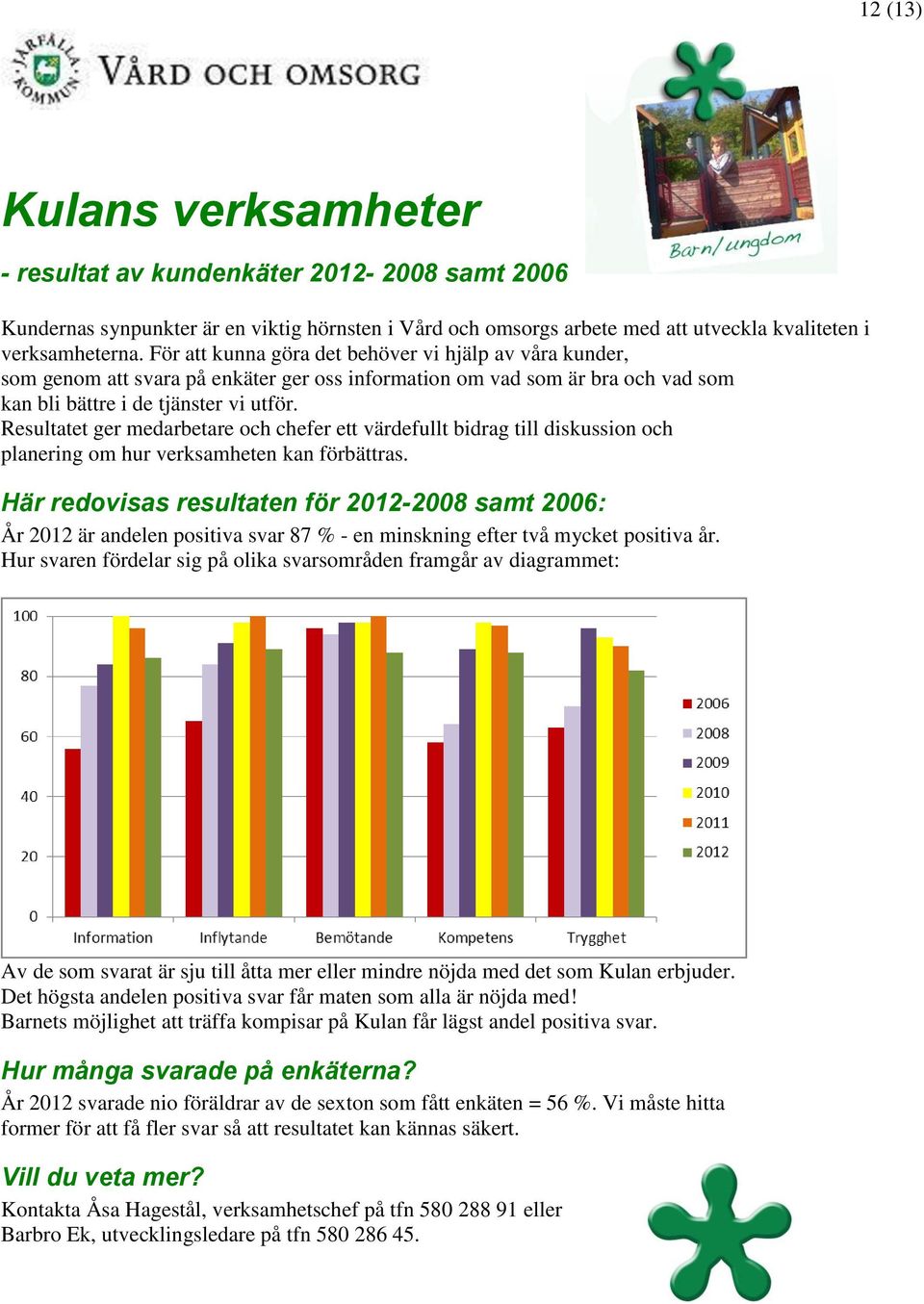 Resultatet ger medarbetare och chefer ett värdefullt bidrag till diskussion och planering om hur verksamheten kan förbättras.