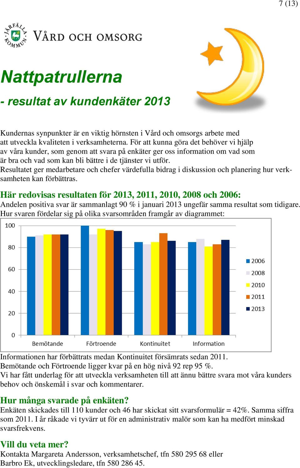 Resultatet ger medarbetare och chefer värdefulla bidrag i diskussion och planering hur verksamheten kan förbättras.