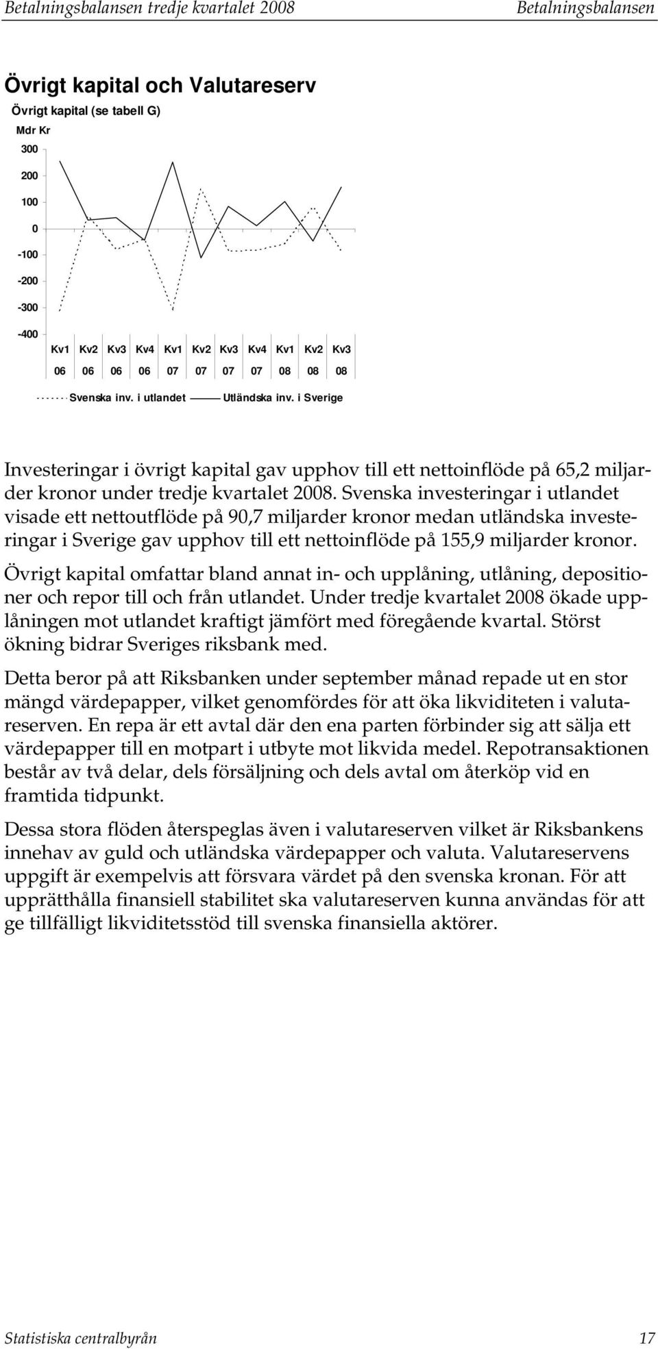 Svenska inveseringar i ulande visade e neouflöde på 90,7 miljarder kronor medan uländska inveseringar i Sverige gav upphov ill e neoinflöde på 155,9 miljarder kronor.