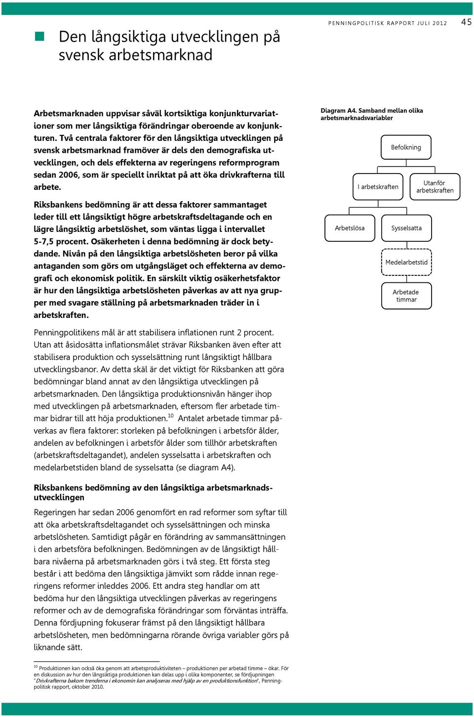 Två centrala faktorer för den långsiktiga utvecklingen på svensk arbetsmarknad framöver är dels den demografiska utvecklingen, och dels effekterna av regeringens reformprogram sedan, som är speciellt