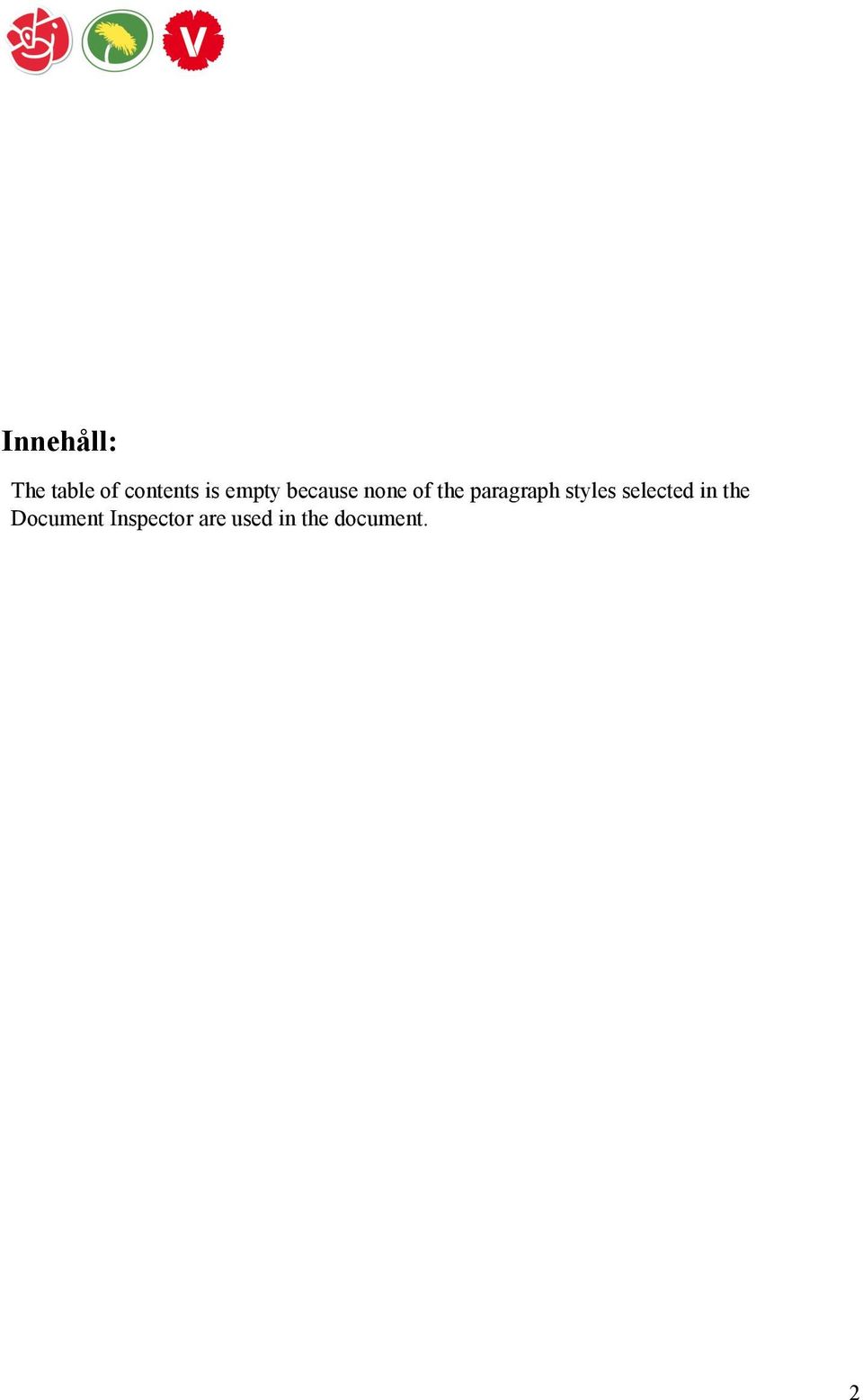 paragraph styles selected in the