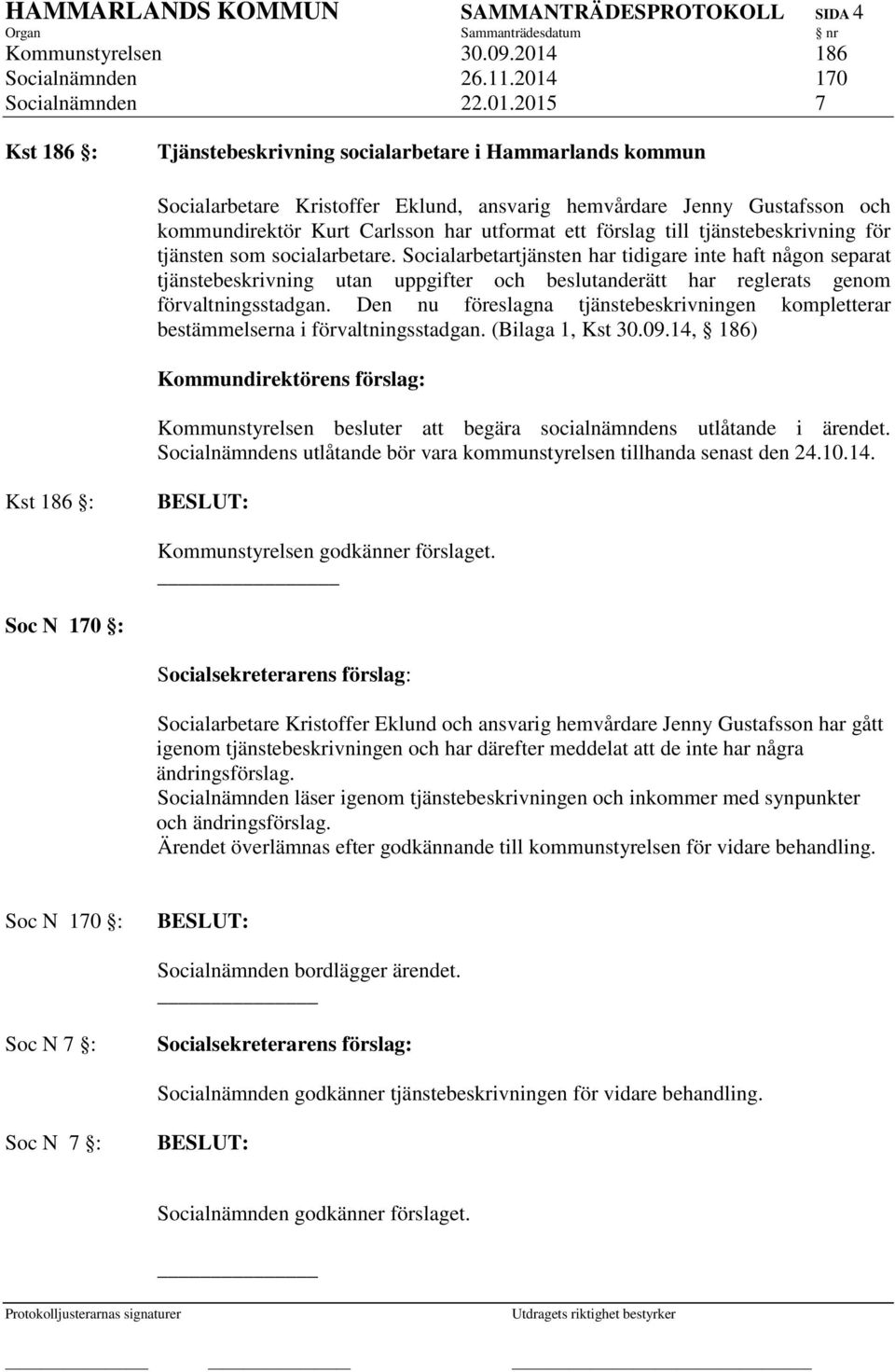 170 Socialnämnden 22.01.