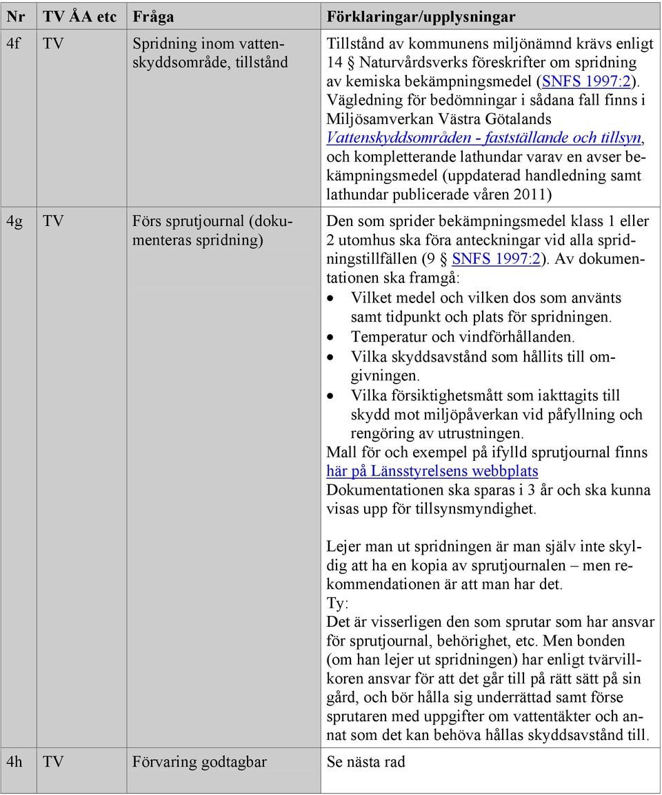 Vägledning för bedömningar i sådana fall finns i Miljösamverkan Västra Götalands Vattenskyddsområden - fastställande och tillsyn, och kompletterande lathundar varav en avser bekämpningsmedel