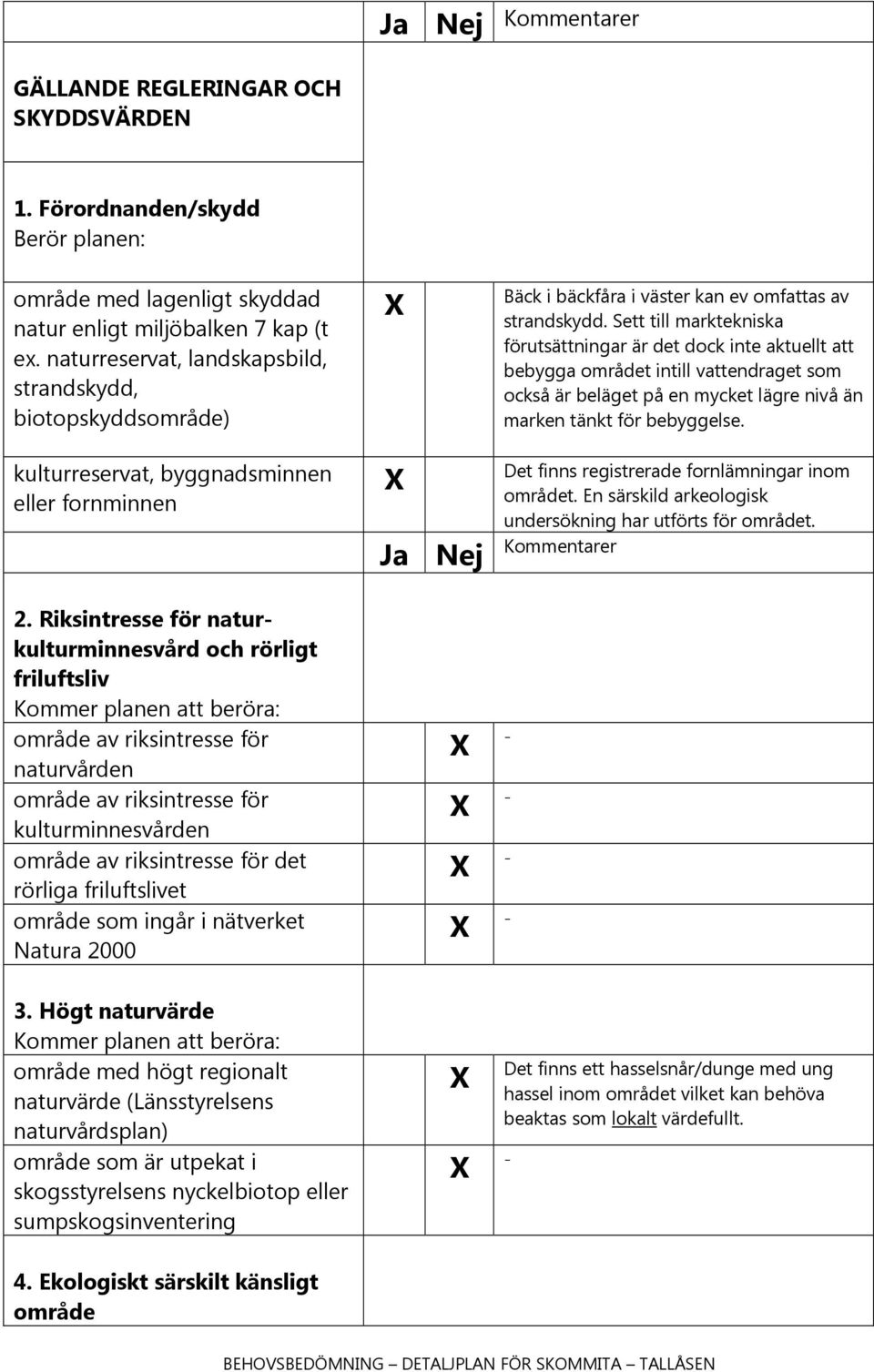 Sett till marktekniska förutsättningar är det dock inte aktuellt att bebygga området intill vattendraget som också är beläget på en mycket lägre nivå än marken tänkt för bebyggelse.