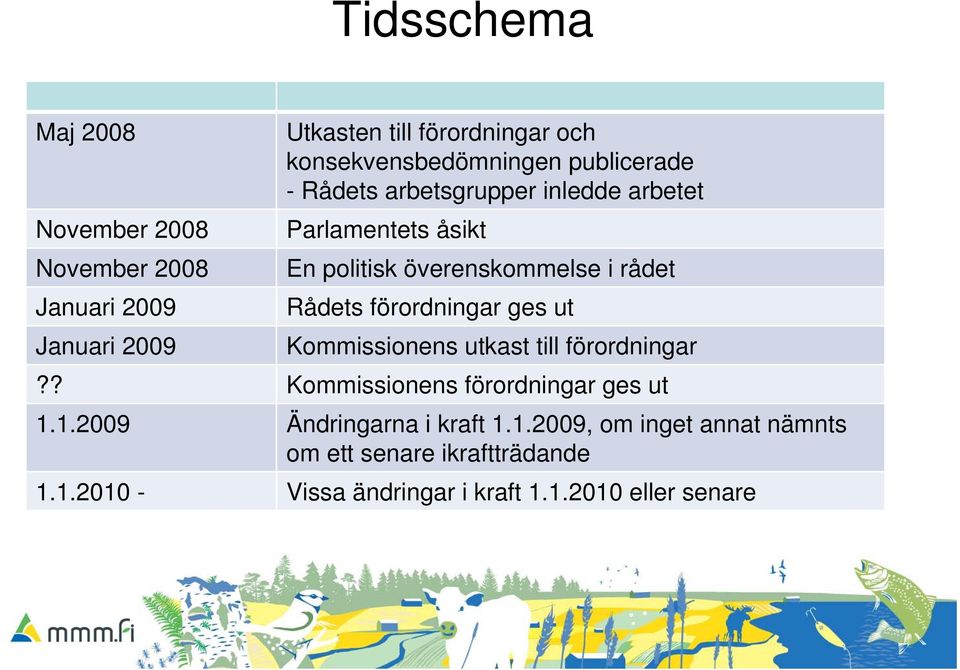 i rådet Rådets förordningar ges ut Kommissionens utkast till förordningar?? Kommissionens förordningar ges ut 1.