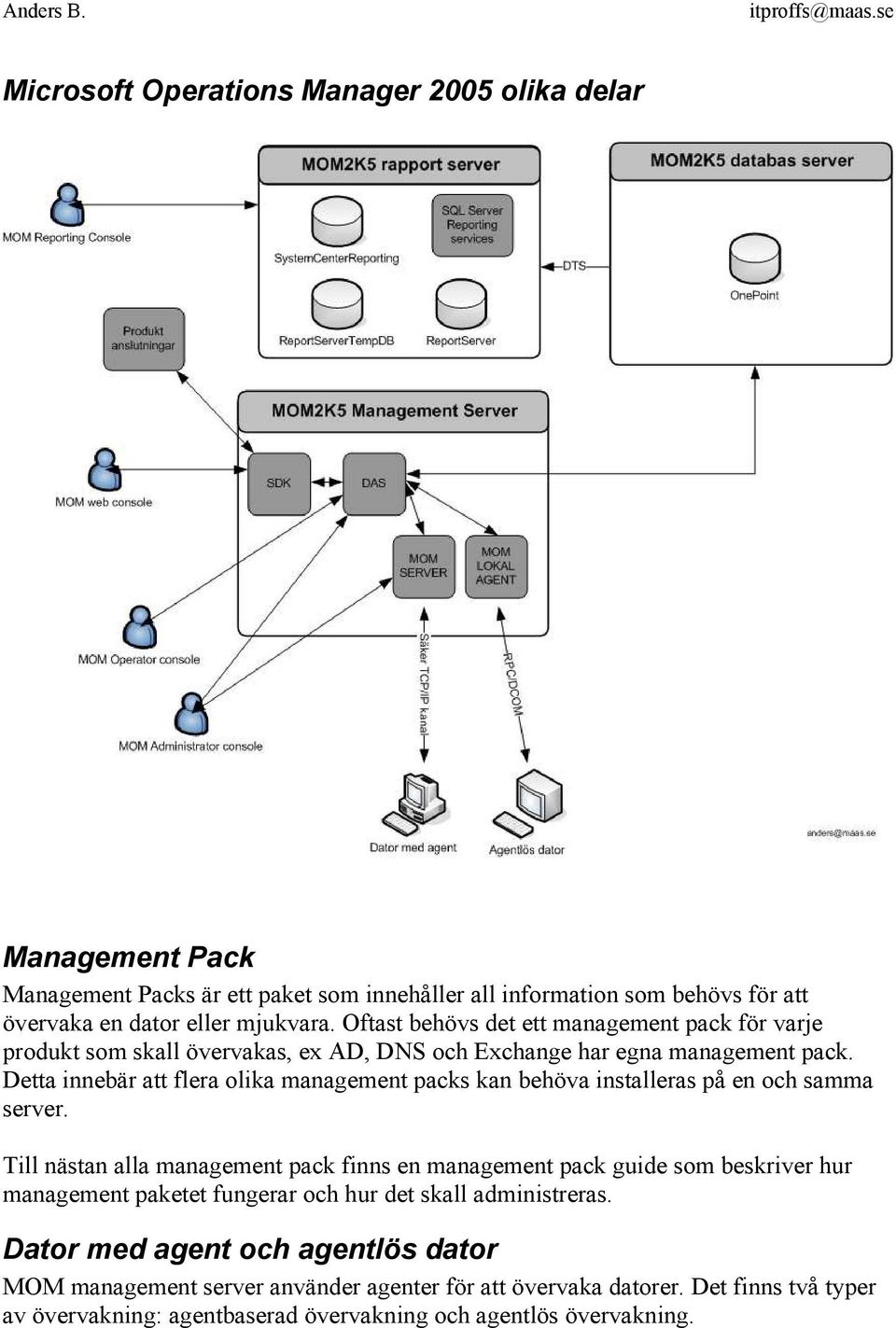 Detta innebär att flera olika management packs kan behöva installeras på en och samma server.