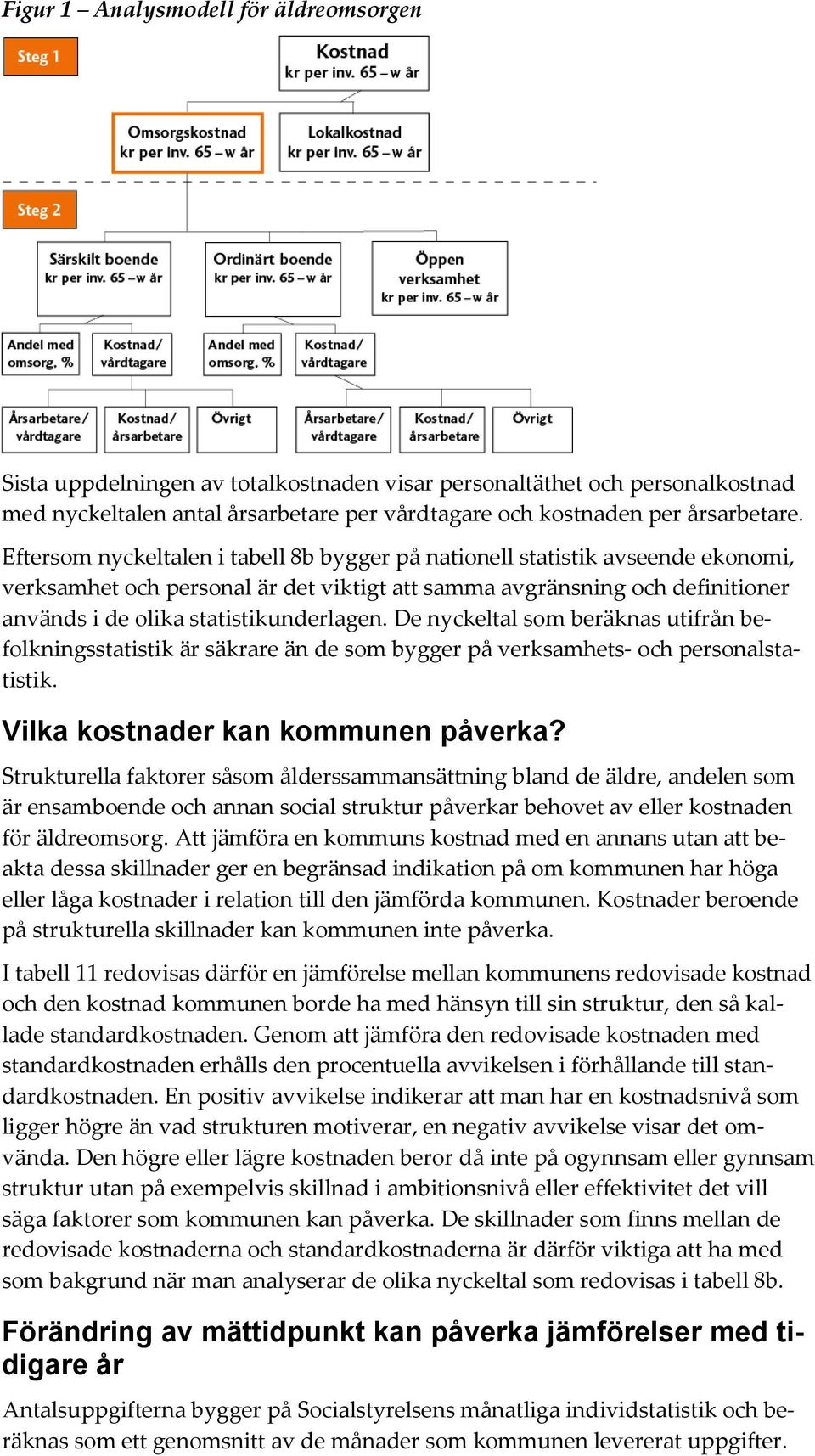 De nyckeltal som beräknas utifrån befolkningsstatistik är säkrare än de som bygger på verksamhets- och personalstatistik. Vilka kostnader kan kommunen påverka?