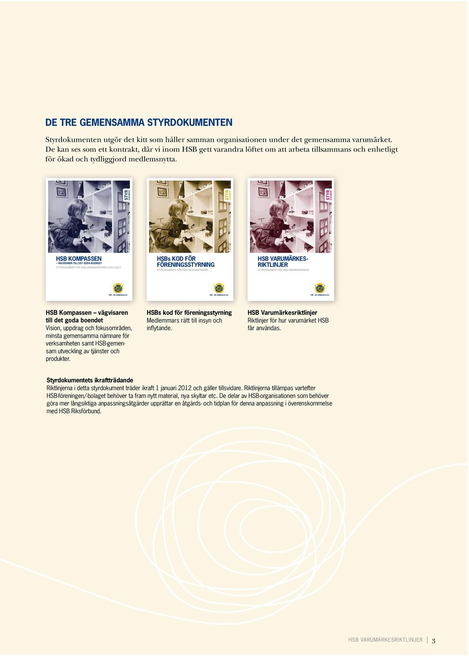 Styr dokument Styr dokument Styr dokument Styr dokument Styr dokument HSB KompaSSen VägViSaren till det goda Boendet StyrdoKument för HSB-organiSationen 2012 2015 HSBs Kod för föreningsstyrning