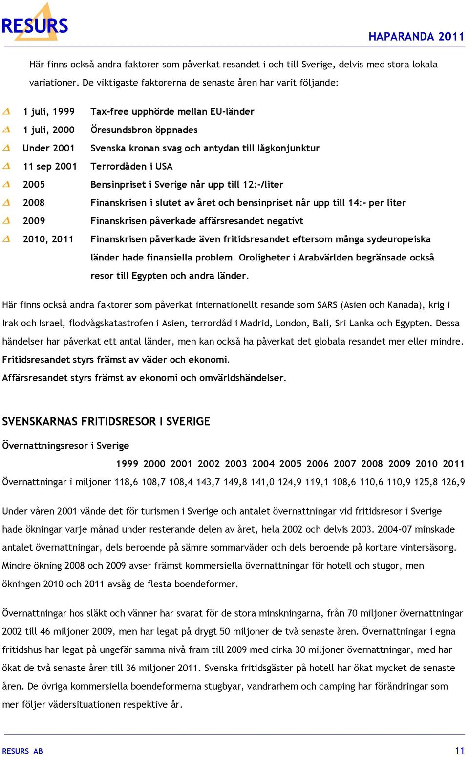 lågkonjunktur 11 sep 2001 Terrordåden i USA 2005 Bensinpriset i Sverige når upp till 12:-/liter 2008 Finanskrisen i slutet av året och bensinpriset når upp till 14:- per liter 2009 Finanskrisen