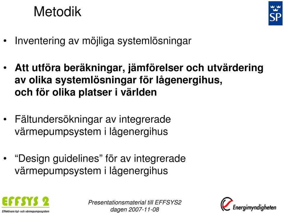 för olika platser i världen Fältundersökningar av integrerade
