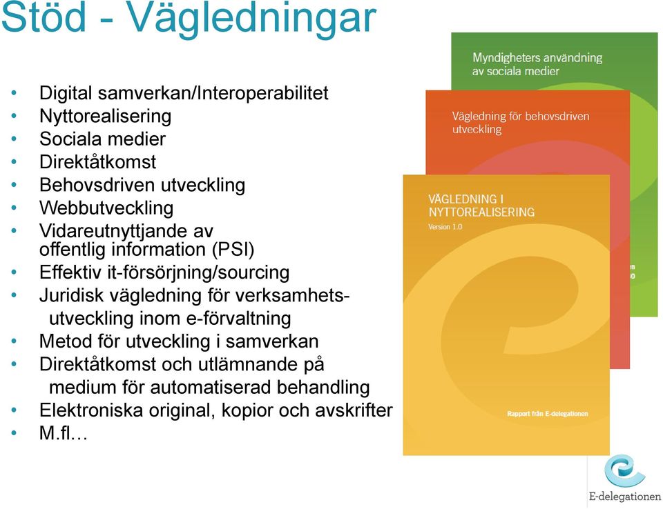 it-försörjning/sourcing Juridisk vägledning för verksamhetsutveckling inom e-förvaltning Metod för utveckling