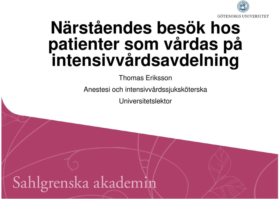 Thomas Eriksson Anestesi och