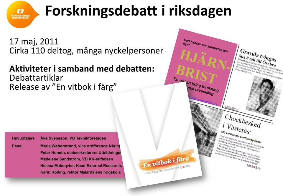 nyckelpersoner Aktiviteter i samband