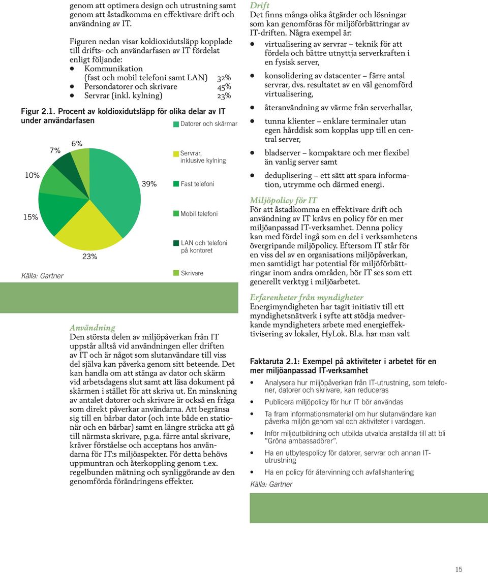 Servrar (inkl. kylning) 23% Figur 2.1.