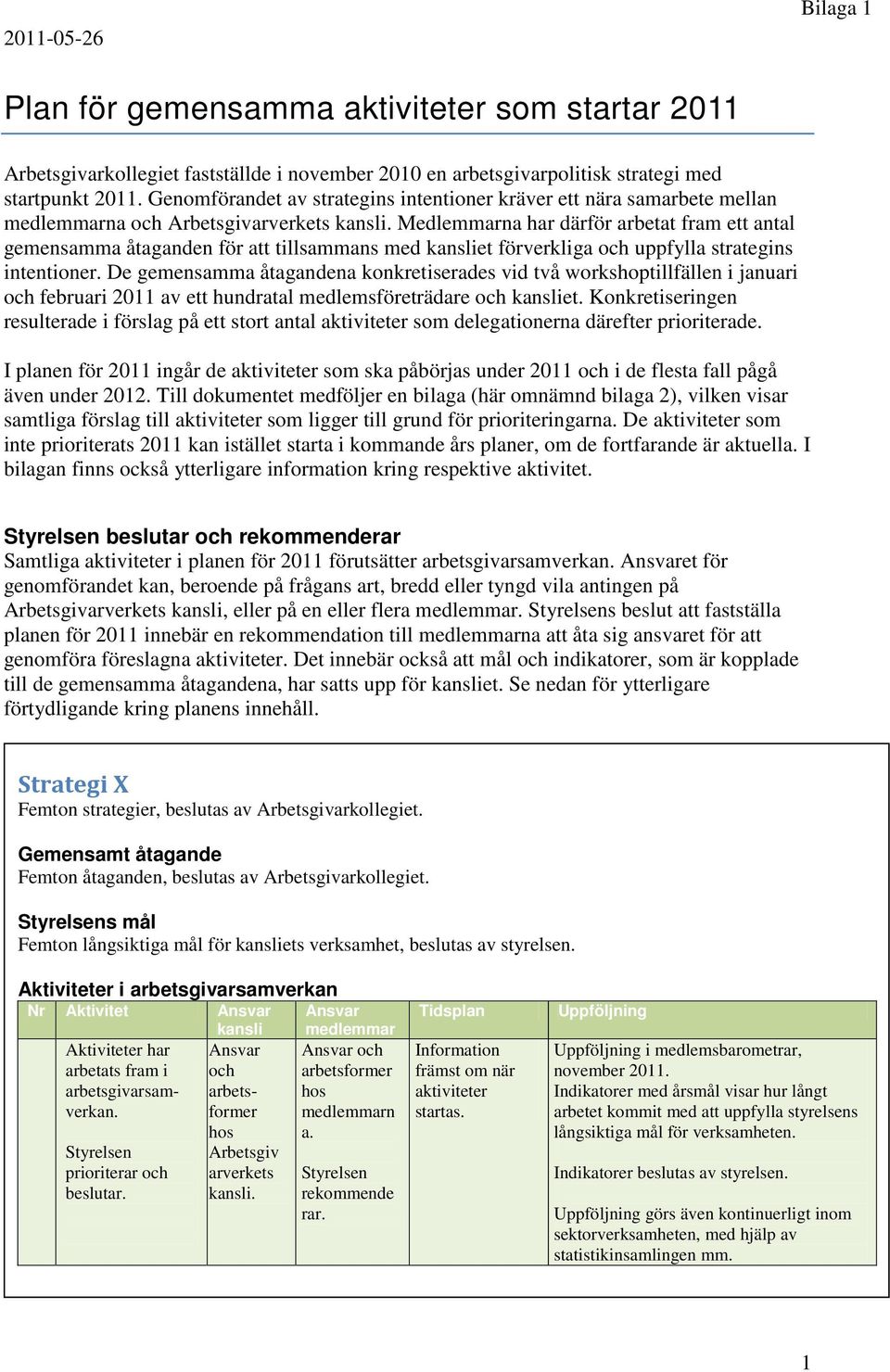 Medlemmarna har därför arbetat fram ett antal gemensamma åtaganden för att tillsammans med kansliet förverkliga och uppfylla strategins intentioner.